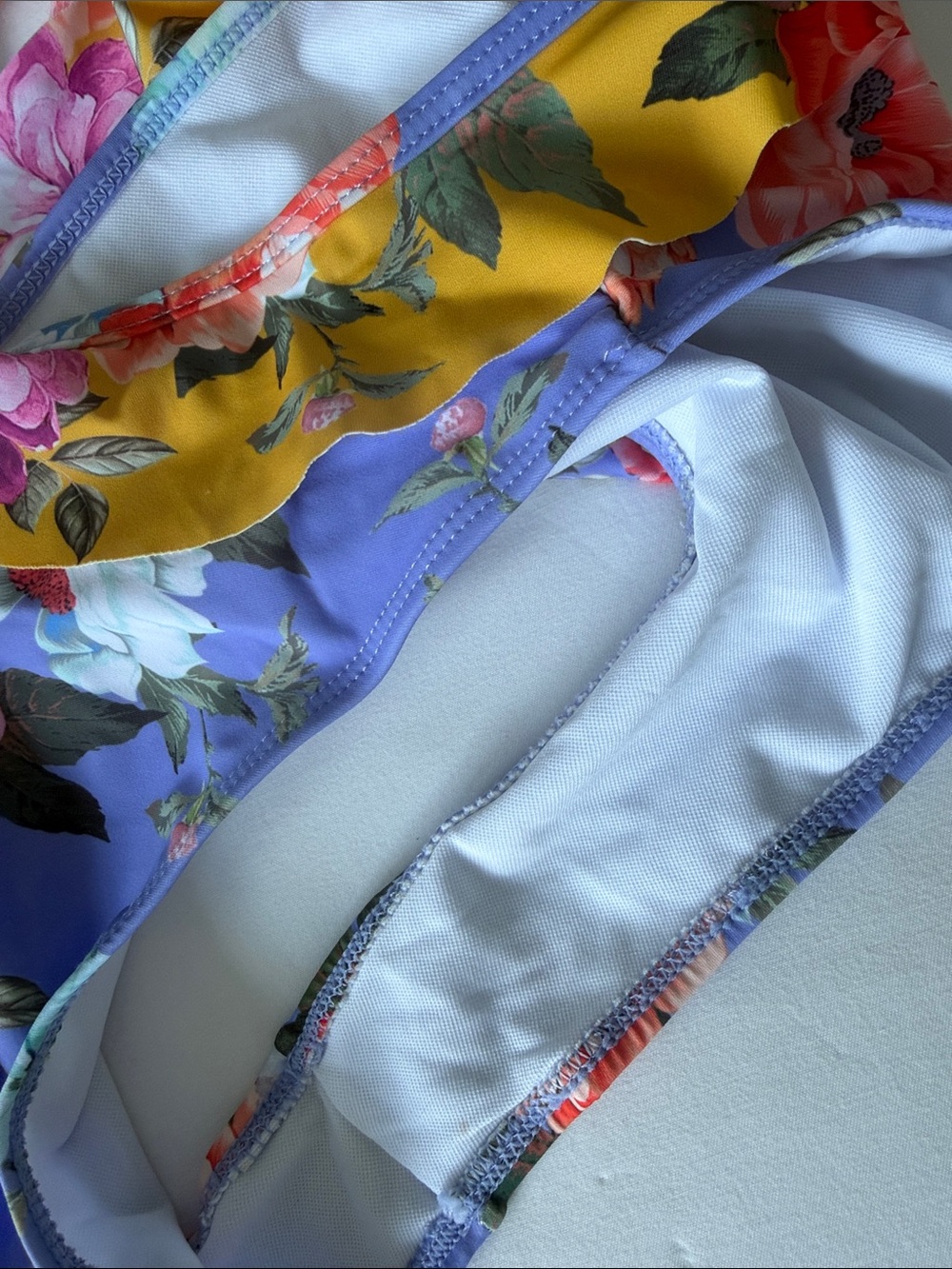 Floral One-Shoulder Swimsuit Colorful Floral Print M - Picture 6 of 6